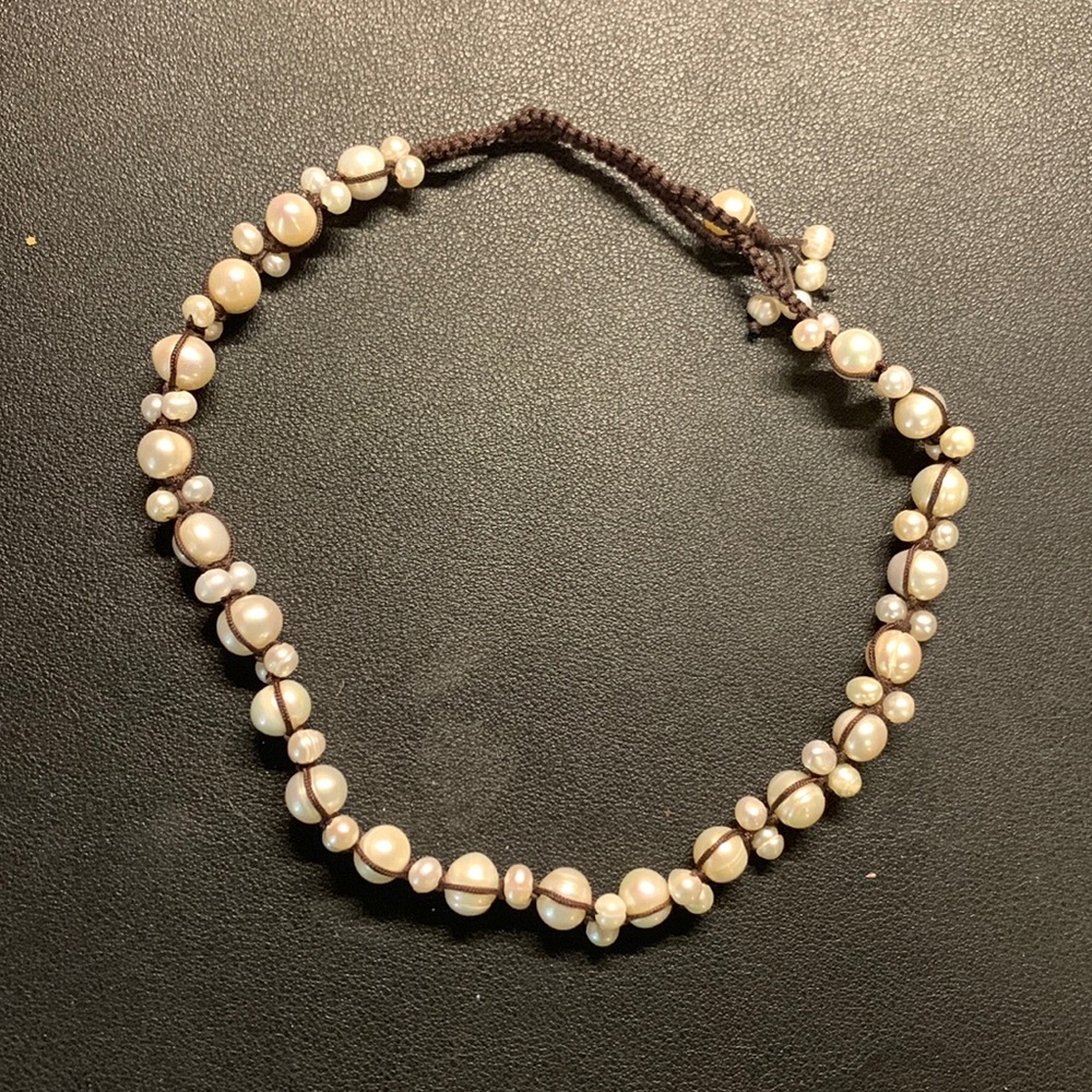 Cultured Pearl and Silk Choker Necklace